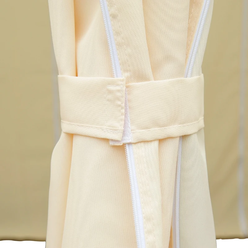 Outsunny 13" x 10" Outdoor Patio Gazebo 2-Tier Roof Pavilion Canopy Tent Steel with Curtains - Cream