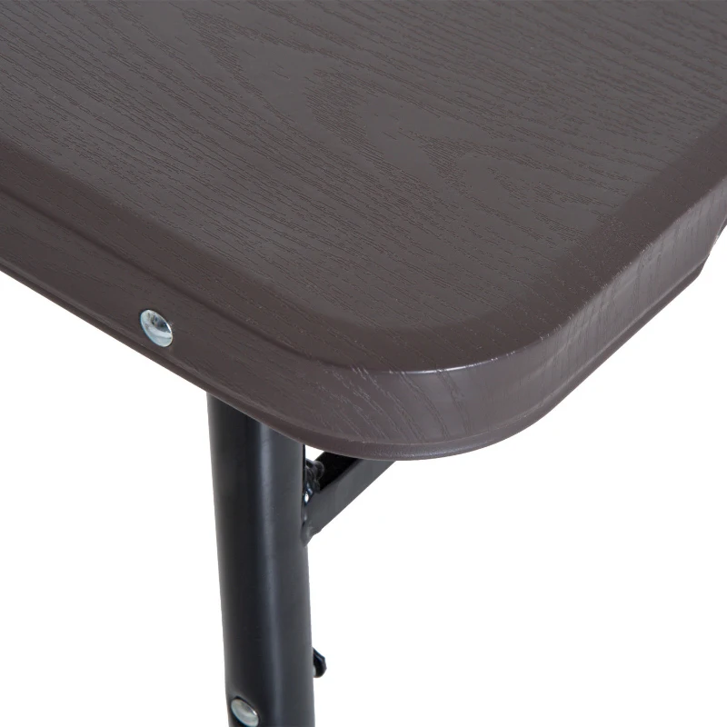 Open Box Outsunny Folding Lightweight Rectangle Picnic Desk Outdoor Height- Adjustable Camping Table