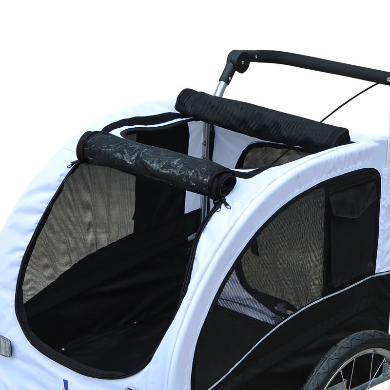 Aosom Elite Pet Dog Bike Bicycle Trailer Stroller Jogger w/ Suspension - White
