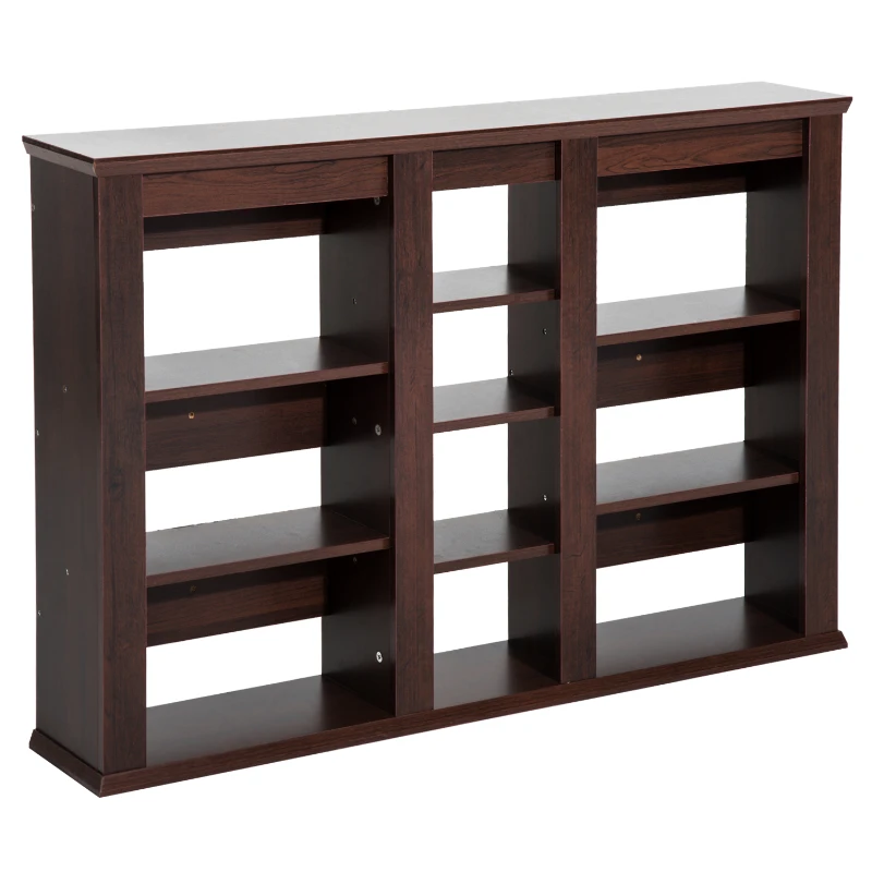 HomCom TV Wall Mounted Floating Media Storage Shelving Rack Organizer - Dark Brown