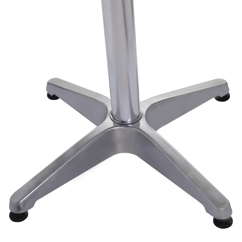 HomCom 24" Round Adjustable Stainless Steel Top Aluminum Standing Bistro Bar Table