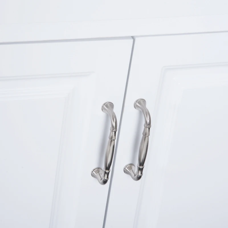 Kleankin 34” Modern Resin Single Resin Sink Bathroom Vanity Set - White