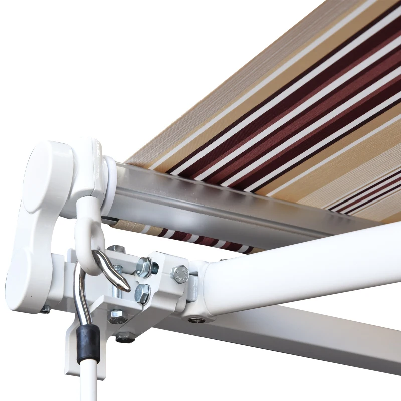 Outsunny 10'x8' Retractable Awning - Multi-Use Sun Shade for Outdoor Patio, UV Protection & Easy Manual Crank, Versatile Design for Deck & Yard