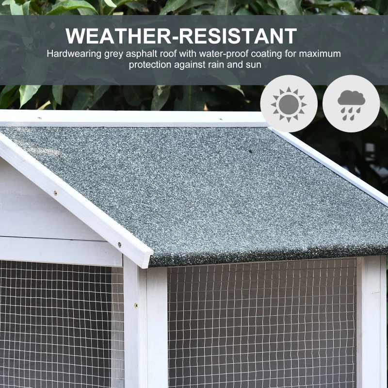 PawHut Outdoor Wooden Aviary Bird Cage Large Play House w/ Removable Bottom Tray - Grey