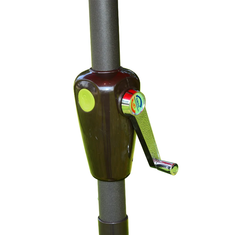 Outsunny 9’ Solar LED Market Patio Umbrella with Bluetooth Speaker – Wine Red