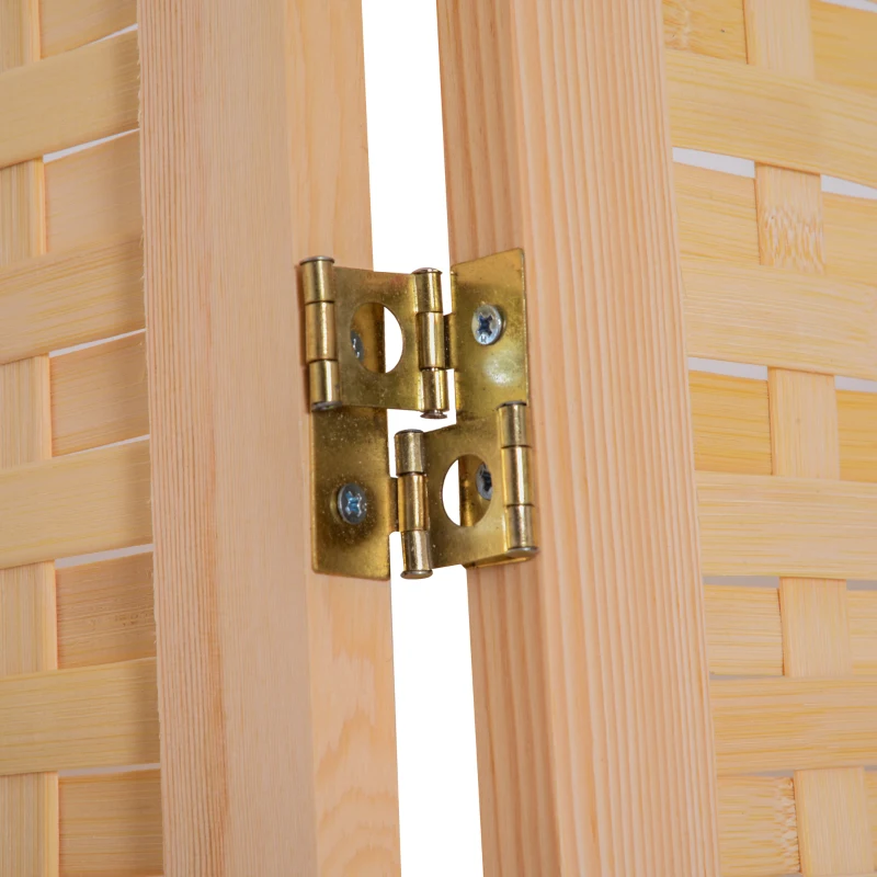 HomCom 6' 6-Panel Bamboo Screen Freestanding Room Divider