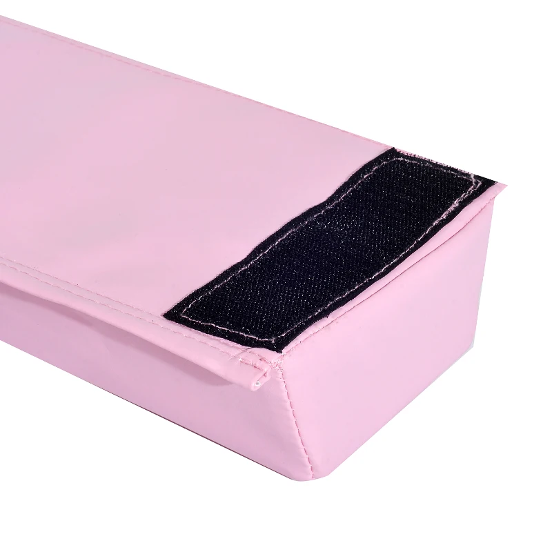 Soozier 8' Folding Stable PU Leather Gymnastics Floor Balance Beam - Pink