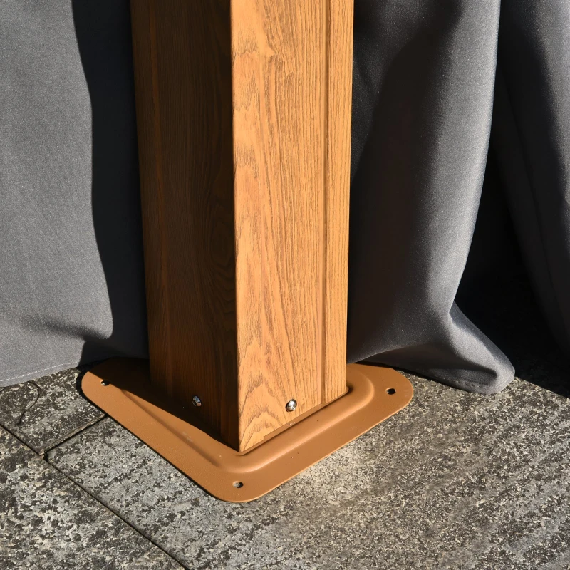 Outsunny 10' x 10' Wood Backyard Hardtop Canopy Gazebo with Screened Curtains, Sling Netting and Strong Frame