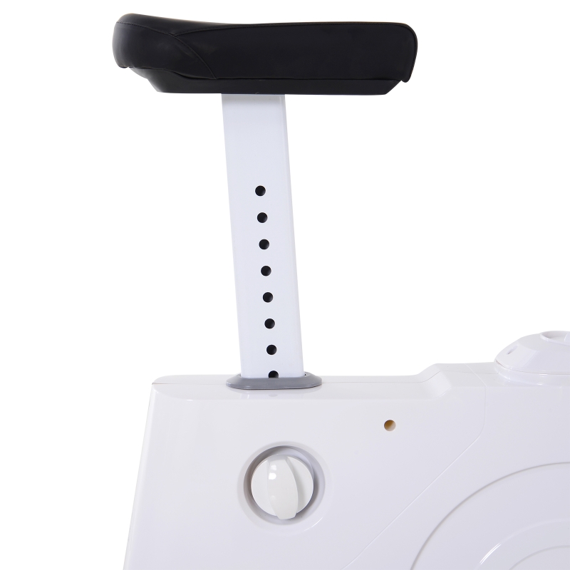 Soozier 2-in-1 Stationary Exercise Bike and Tabletop Workstation with LCD Monitor  White