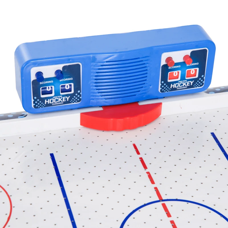 Soozier 40" Mini Ice Hockey Table Tabletop Game for Kids Sportcraft Air Hockey Table - White/Blue