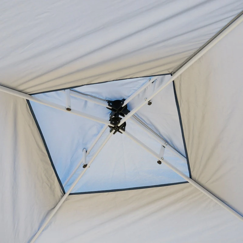 Outsunny 10' x 10' Easy Pop-Up Canopy Party Tent Canopy Shelter with 2-Tier Roof - Blue