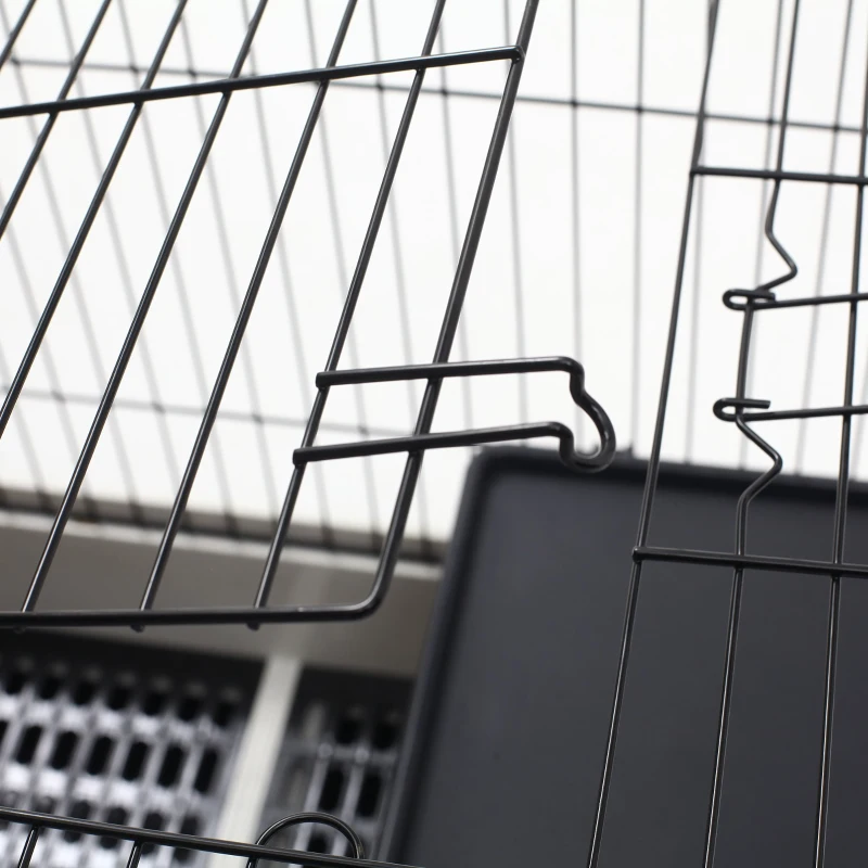 PawHut 32" Indoor Rabbit Cage Small Animal House Habitat with Wheels