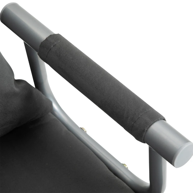 HomCom Twin Size Convertible Sleeper Bed Lounger Chair Faux Suede Microfiber Slip Cover - Gray