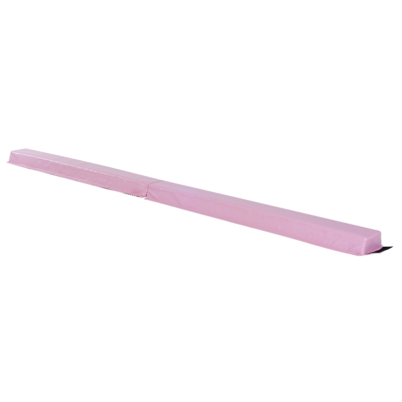 Soozier 8' Folding Stable PU Leather Gymnastics Floor Balance Beam - Pink