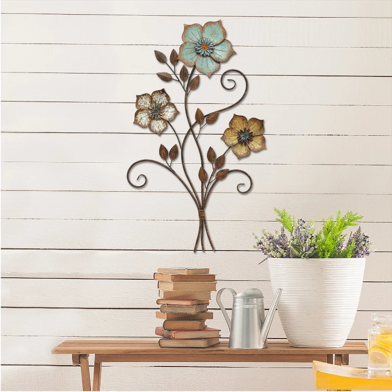 Stratton 30" Tricolor Flower Wall Decor