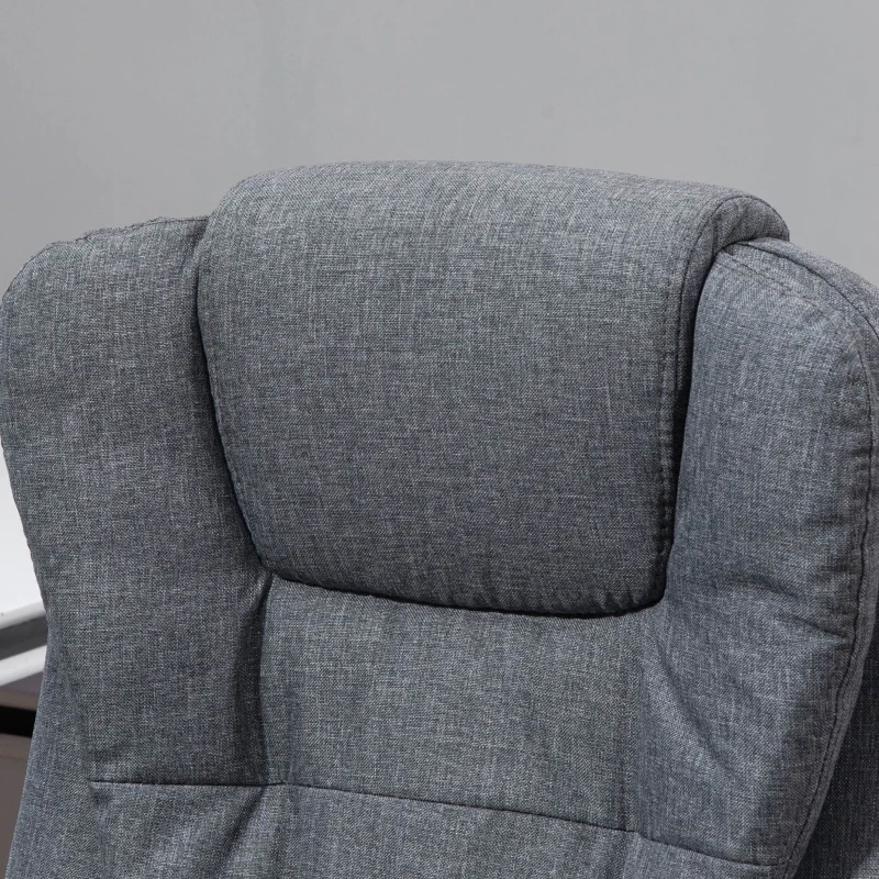 Vinsetto Adjustable Reclining Heating Massage Office Chair Linen Fabric - Grey