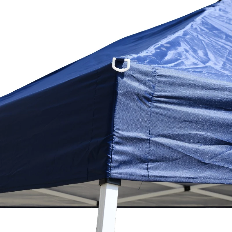 Outsunny 10' x 10' Easy Set Pop Up Canopy Tent Cover with Slanted Legs and Carrying Bag - Blue