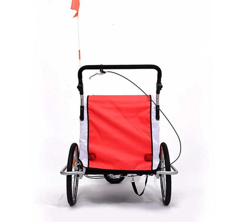 Aosom Elite II 3in1 Double Child Bike Trailer, Stroller & Jogger - Red/ White