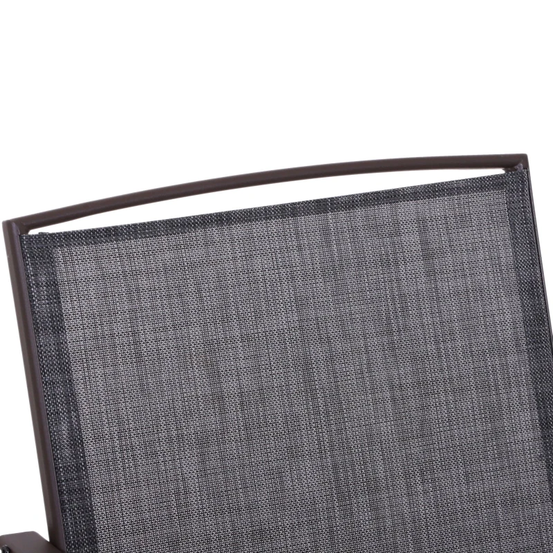 Outsunny Double Patio Glider with Tea Table, Tempered Glass, Outdoor Garden Loveseat - Relaxing Furniture for Couples