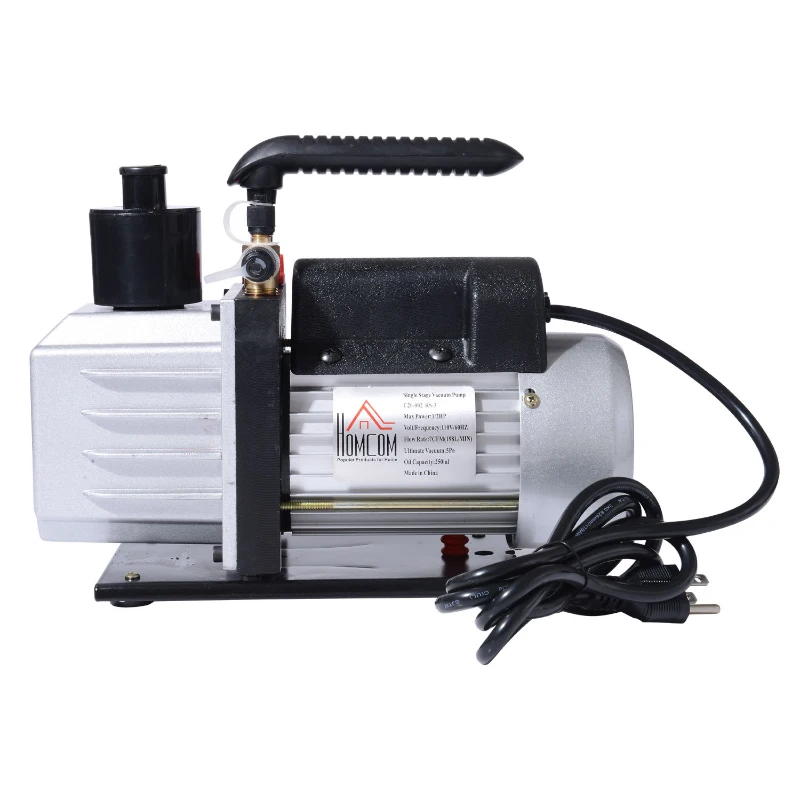 HomCom Single-Stage 7 CFM Rotary Vane HVAC Refrigerant Handheld Vacuum Pump