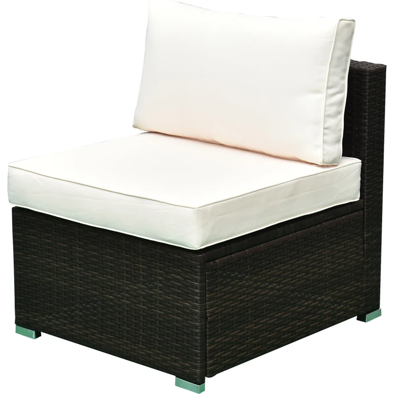 Outsunny 6 Piece Outdoor Patio Garden Conversation PE Rattan Wicker Sofa Sectional Furniture Set