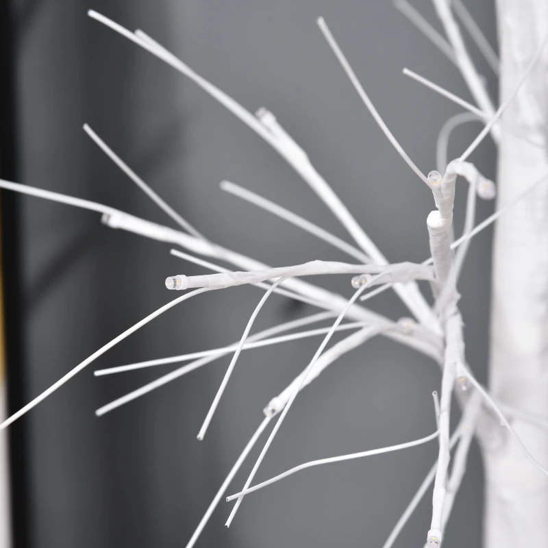 Outsunny 6' Lighted Birch Tree Set of 2, 88 Warm LED Lights, 8 Modes, Bendable Fairy Light Branches, Indoor Outdoor Home Decorations for Wedding, Christmas, Party