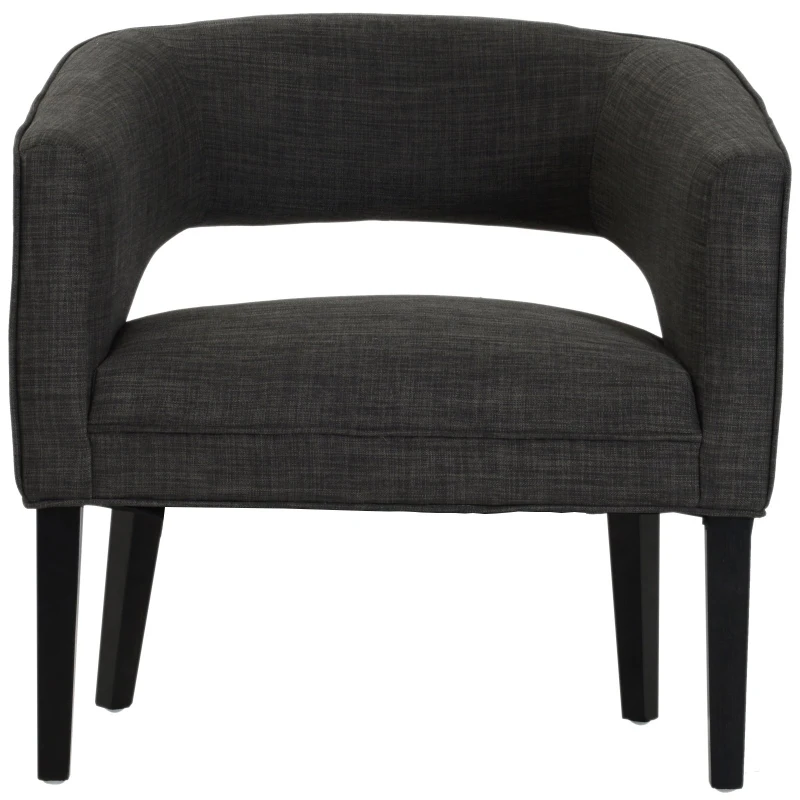 HOMCOM Ergonomic Open Back Birch Legs Upholstered Barrel Chair w/ Armrest