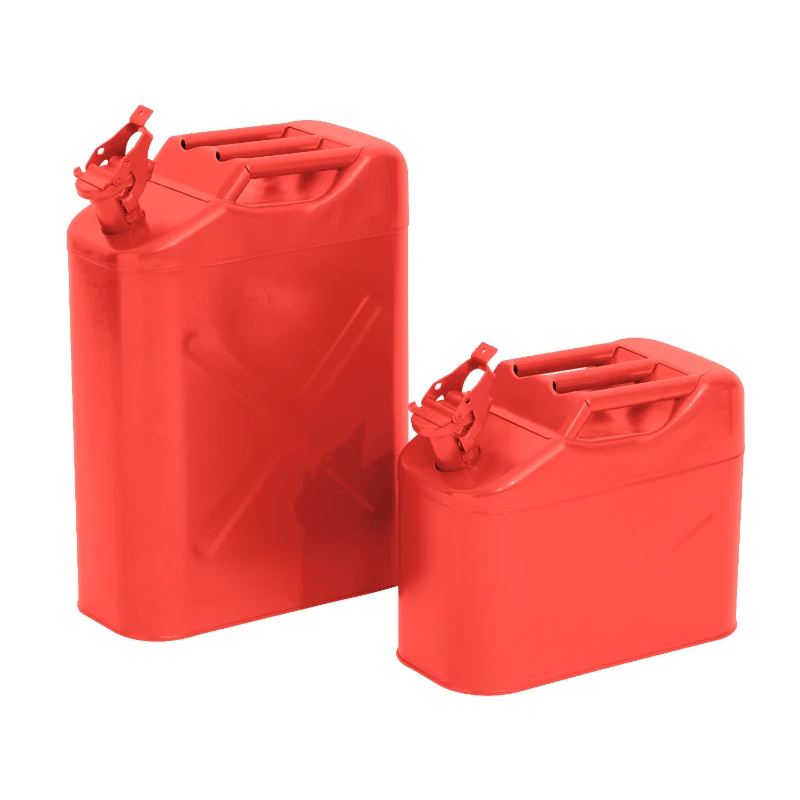 HomCom 5 Gallon 20 Liter Steel Jerry Can w/ Nozzle - Red