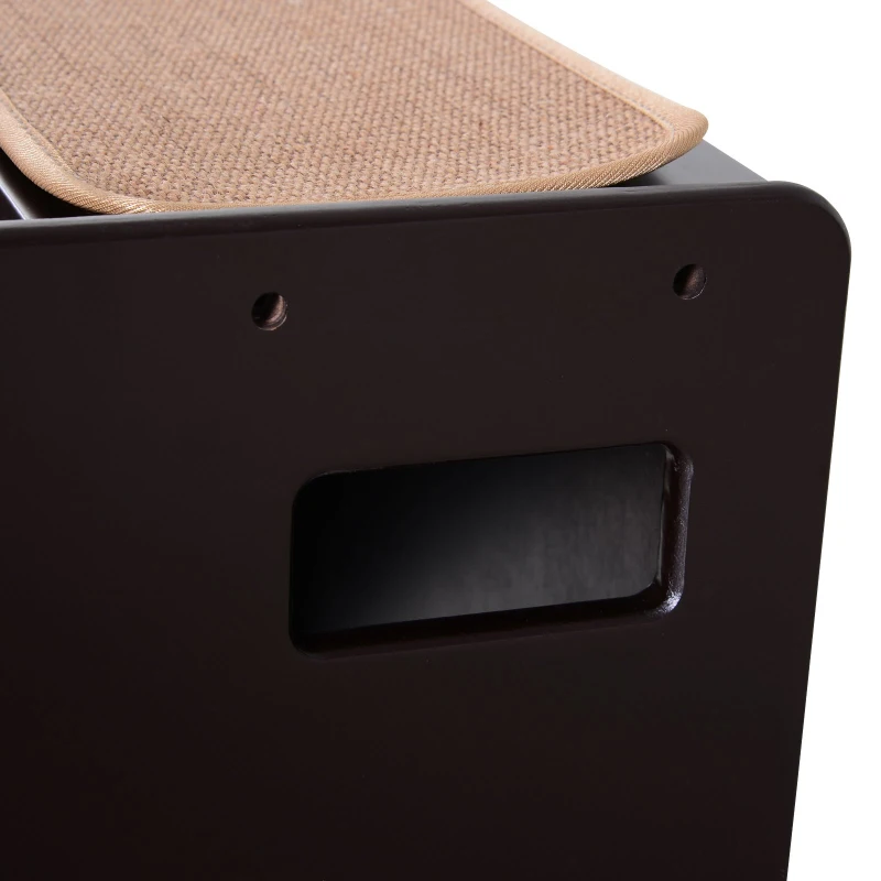 PawHut 3-Step Pet Stairs for Dogs and Cats with Built-in House and Nonslip Carpet, Brown