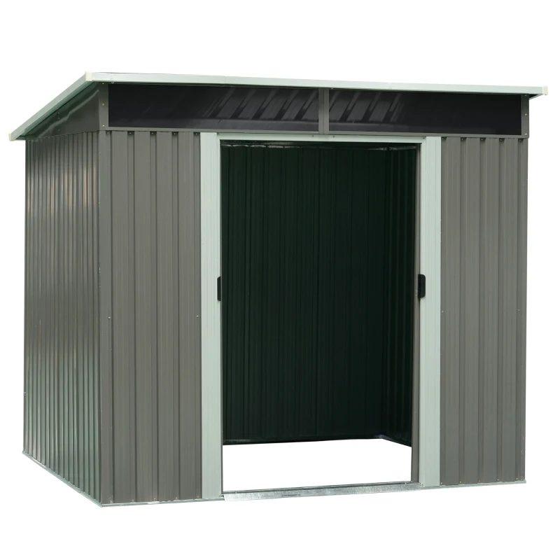 Outsunny 4' x 8' Steel Outdoor Garden Storage Shed Yard Tool House