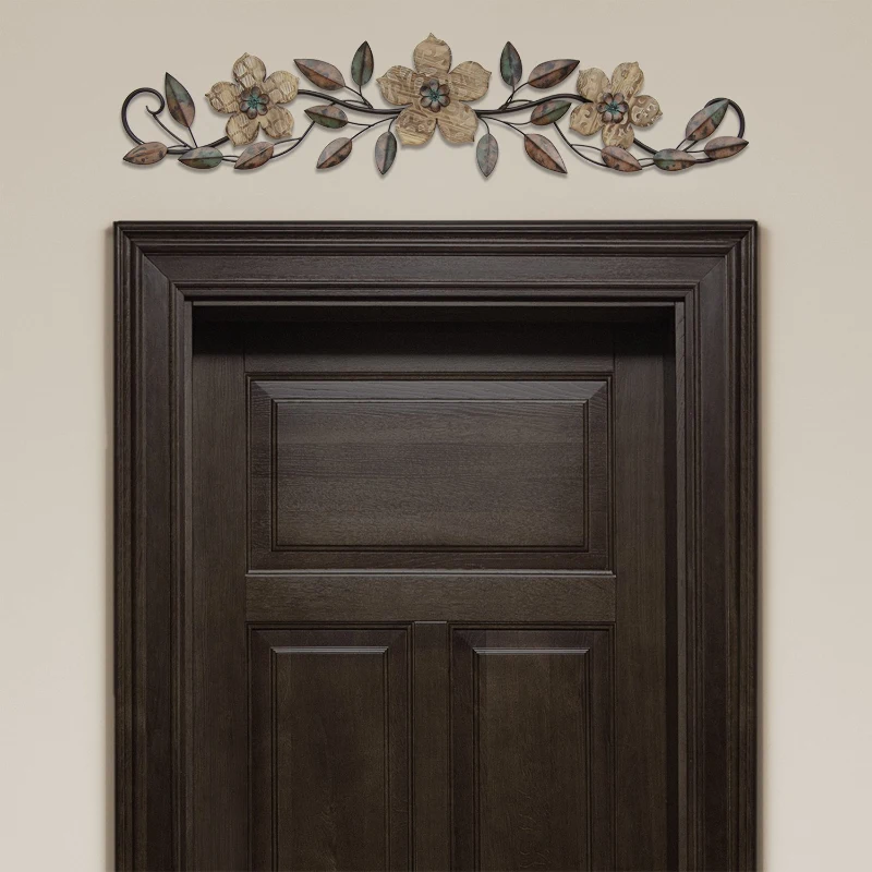 Stratton 38" Floral Patterned Wood Over the Door Wall Decor