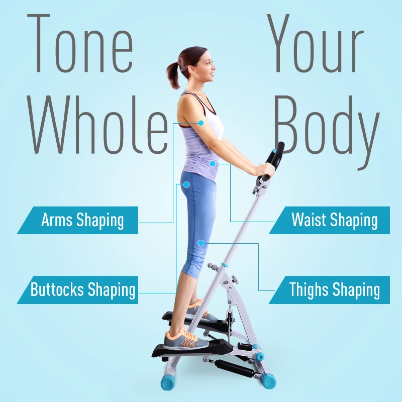 Soozier Adjustable Twist Gym Stepper  w/ Handle Bar and LCD Monitor