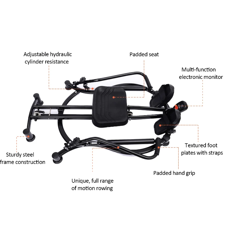 Soozier Full Body Adjustable Fitness Home Workout Rowing Machine