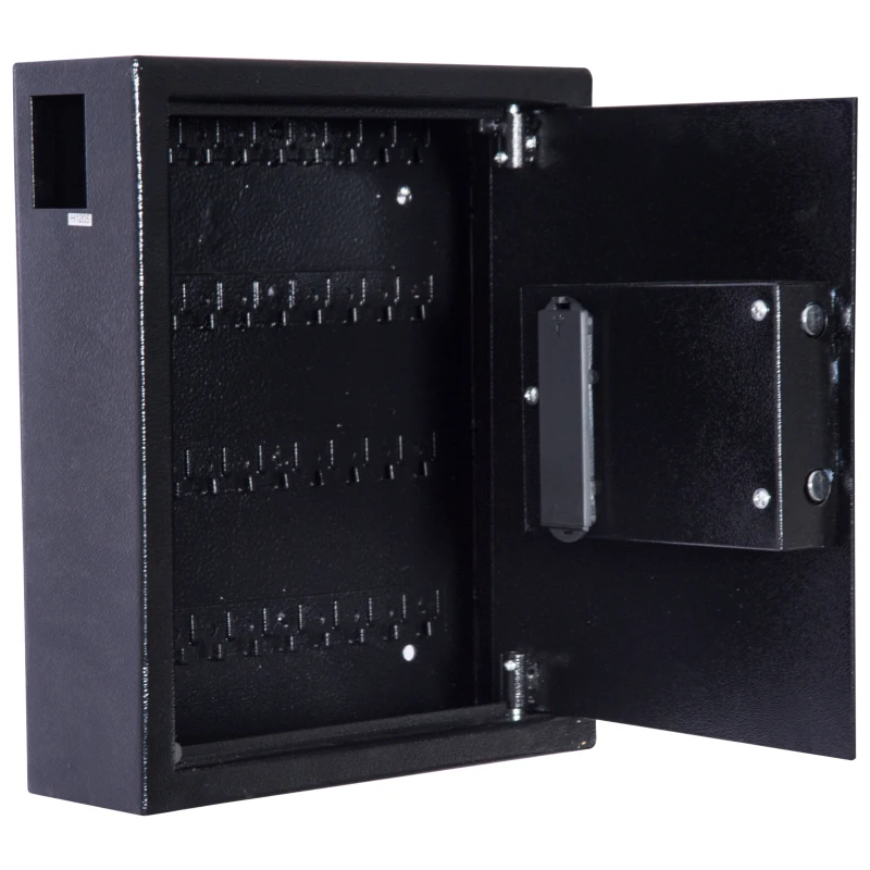 HOMCOM 40 Key Steel Wall Mount Safe Box Lockable Office Key Organizer Storage Cabinet with Key Tags - Black