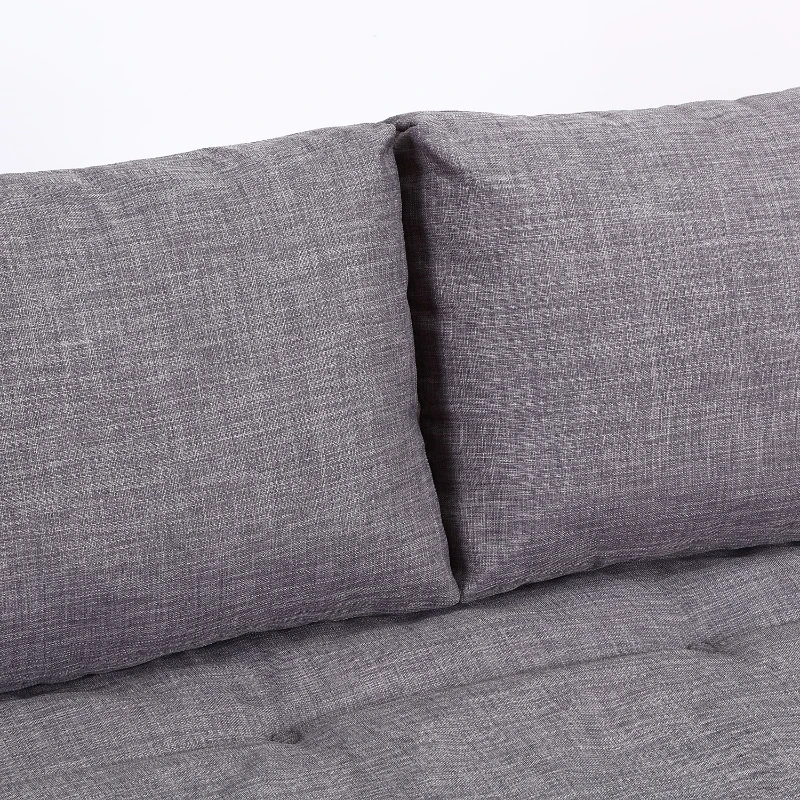 HomCom Single Person Convertible Bed Chaise Lounge Couch Adjustable Padded Lightweight - Gray