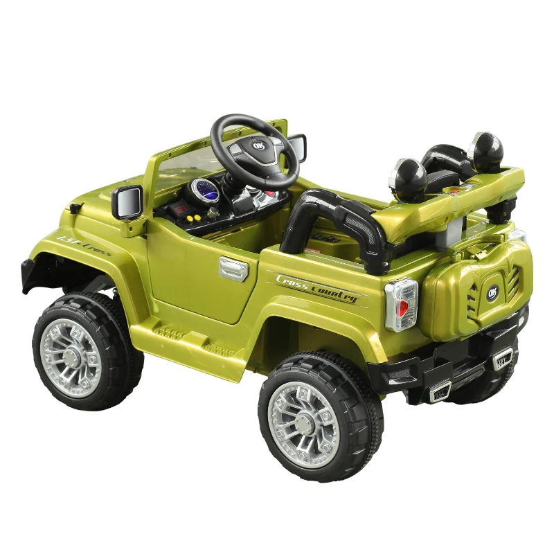 Aosom Ride On Car Off Road Truck SUV 12V Kids Electric Battery Powered Off Road Truck with Remote Control and MP3, Adjustable Speed, Green