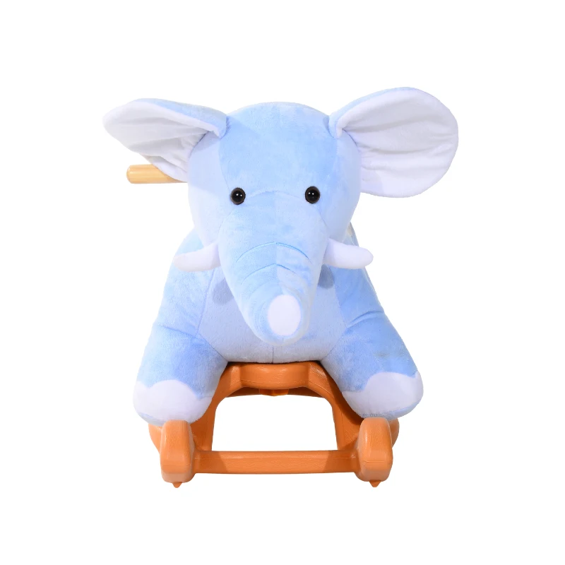 Qaba Kids Plush Rocking Horse-Style Elephant Theme Rocker Chair