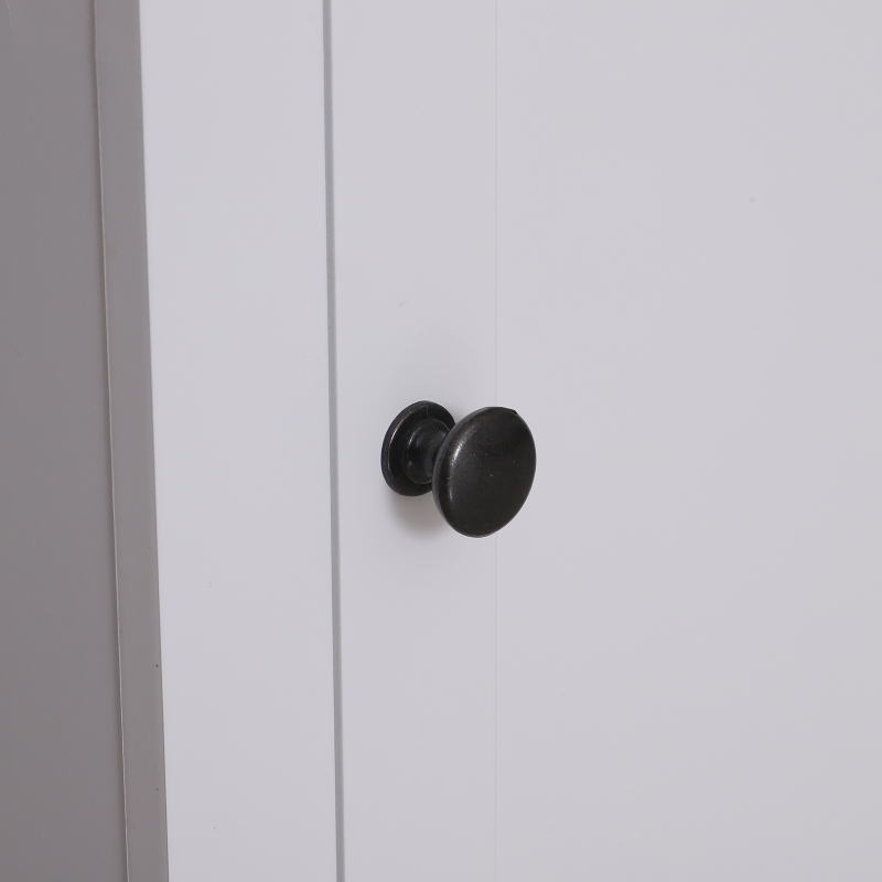 HomCom 36" Wooden Compact Modern Bathroom Storage Cabinet with Shelf- White