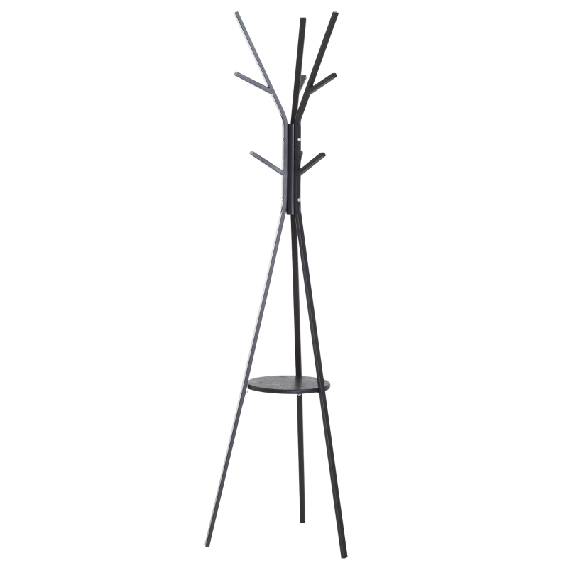 HOMCOM 71" Metal Freestanding Modern Tree Branch Coat Rack - Black