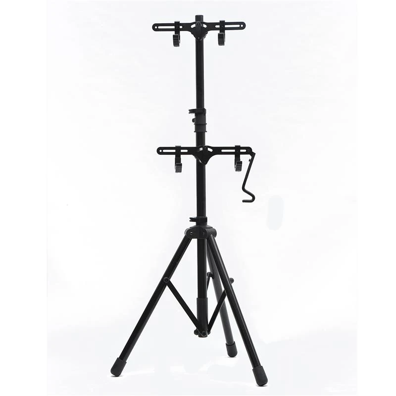 Aosom 63" Free Standing Tripod Gravity Dual Bike Storage Rack Repair Stand - Black