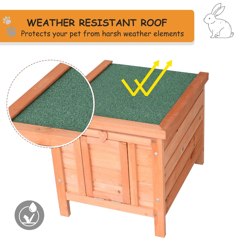 PawHut Wooden Rabbit Hutch, 20'' Compact Pet Habitat Cage for Bunnies and Small Animals, Ideal for Outdoor Use