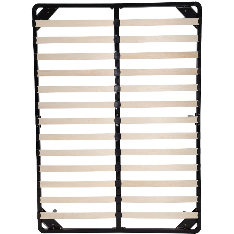 HomCom Queen Size Torsion Arched Wood Slat Steel Platform Bed Mattress Frame - Black