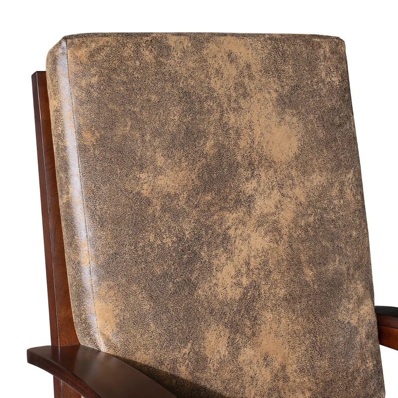 HOMCOM Faux Suede Rubberwood Indoor Porch Rocking Chair