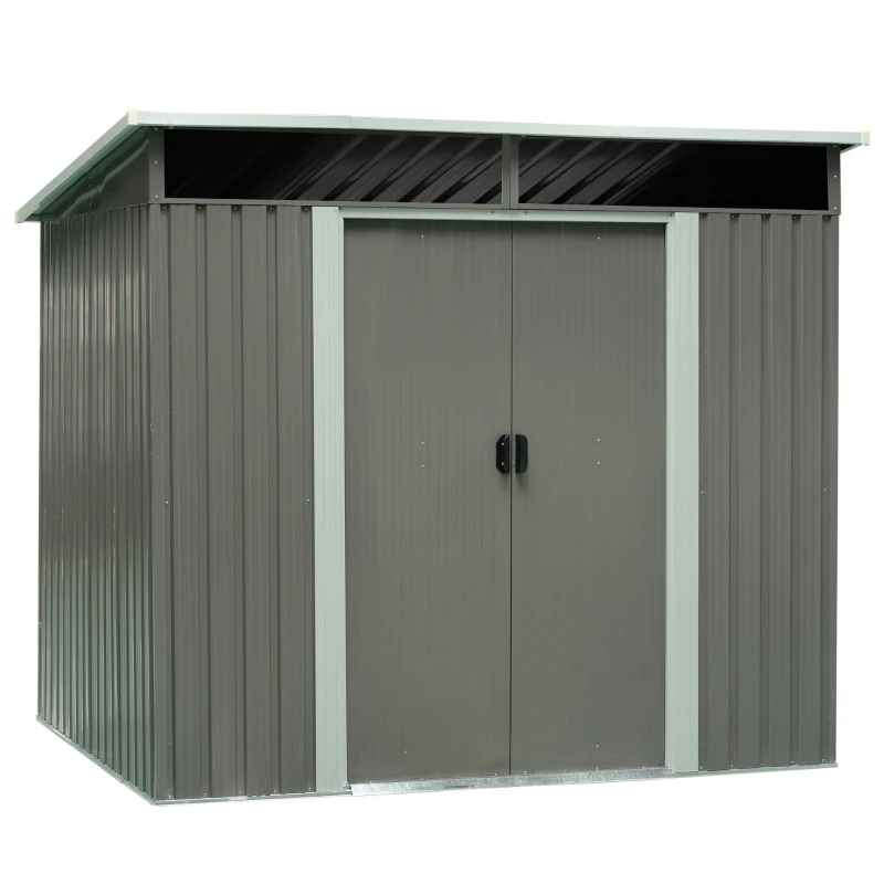 Outsunny 4' x 8' Steel Outdoor Garden Storage Shed Yard Tool House