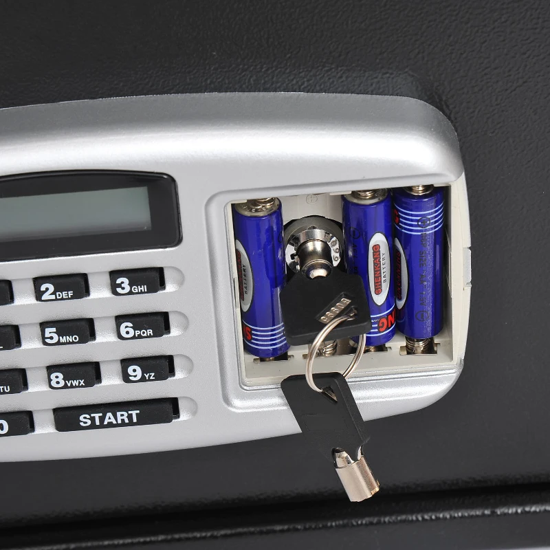 HomCom 14" x 10" x 12" Electronic Digital Home Security Safe Box - Black