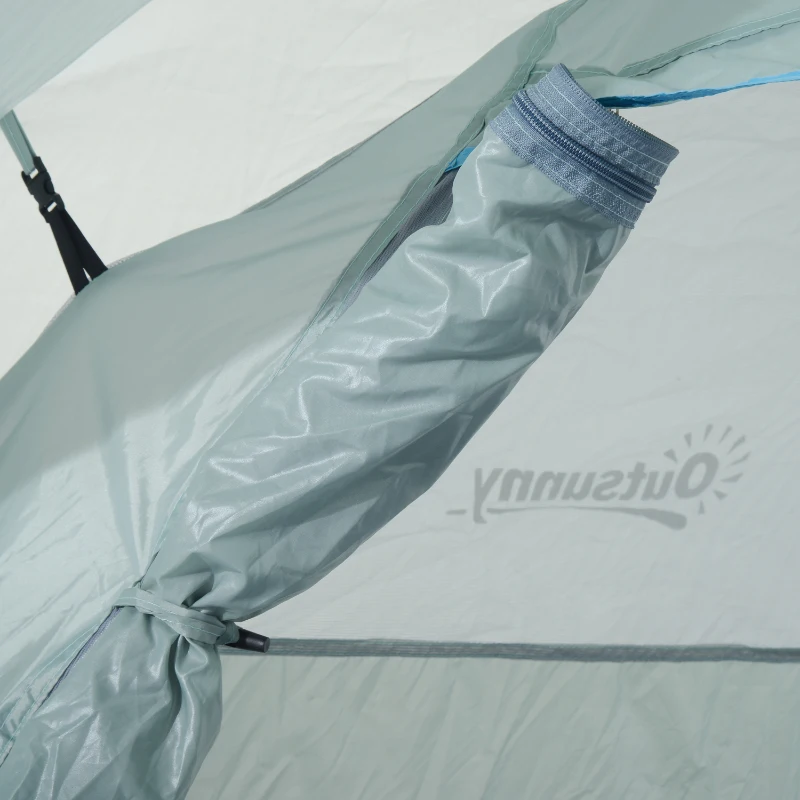 Outsunny 7' x 6' 2-Person Instant Tent with Rainfly - Green / Sky Blue