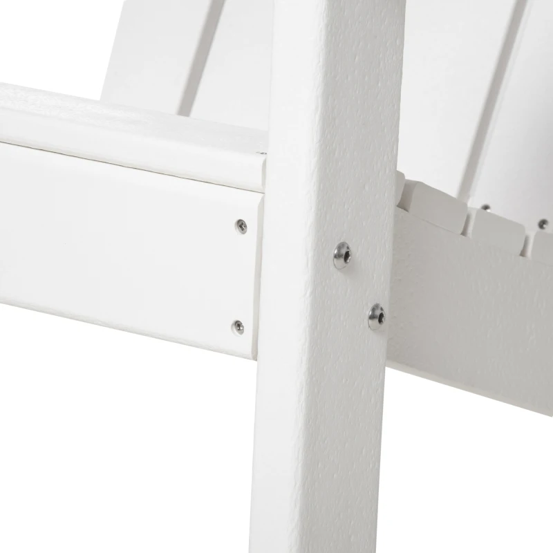 Outsunny Adirondack Chair, HDPE Fire Pit Chair, Weather Resistant Outdoor Chair for Patio, Garden, Backyard, Lawn, White