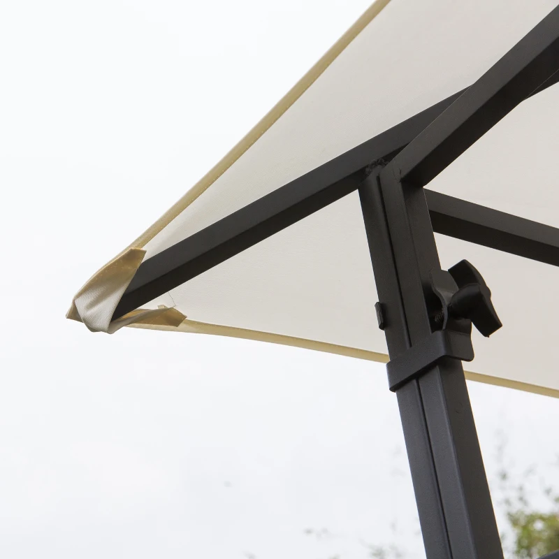 Outsunny 10'x10' Decorative Garden Gazebo with Steel Frame - Elegant Patio Canopy, Cream - Perfect for Outdoor Events & Gatherings