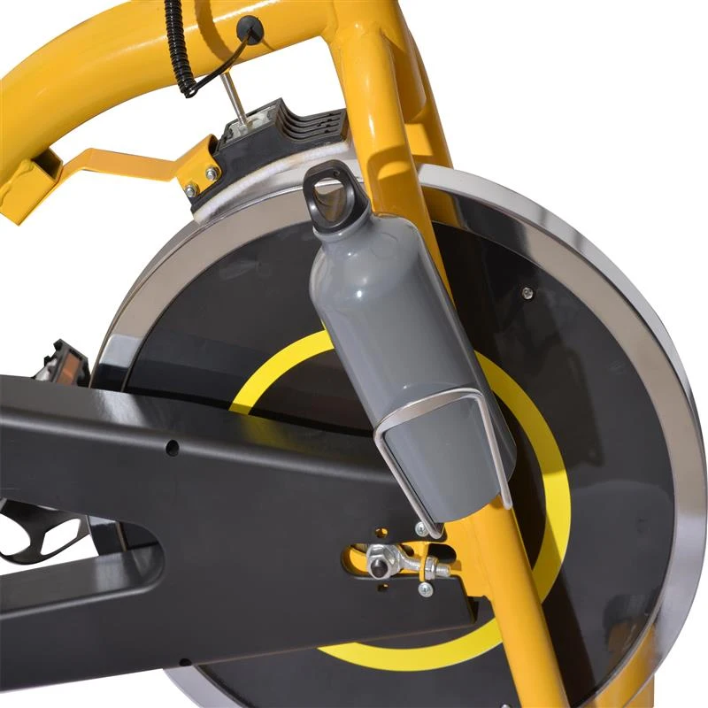 Soozier Upright Stationary Exercise Bike with LCD Monitor - Yellow