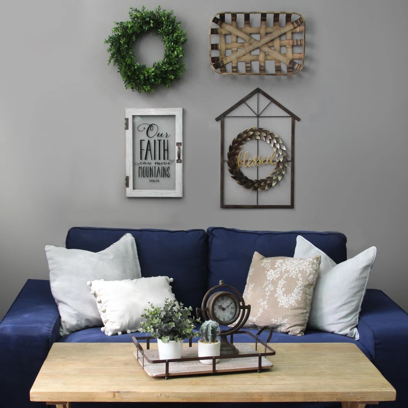 Stratton Our Faith Can Move Mountains Printed Glass Decor